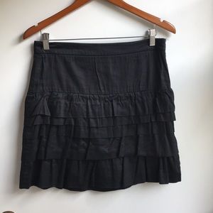 Old Navy Black Cotton Tiered Ruffles Skirt sz 4
